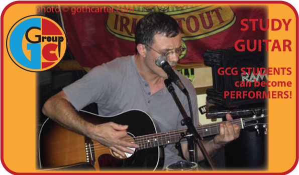 GCG guitar students performs at his own gig.